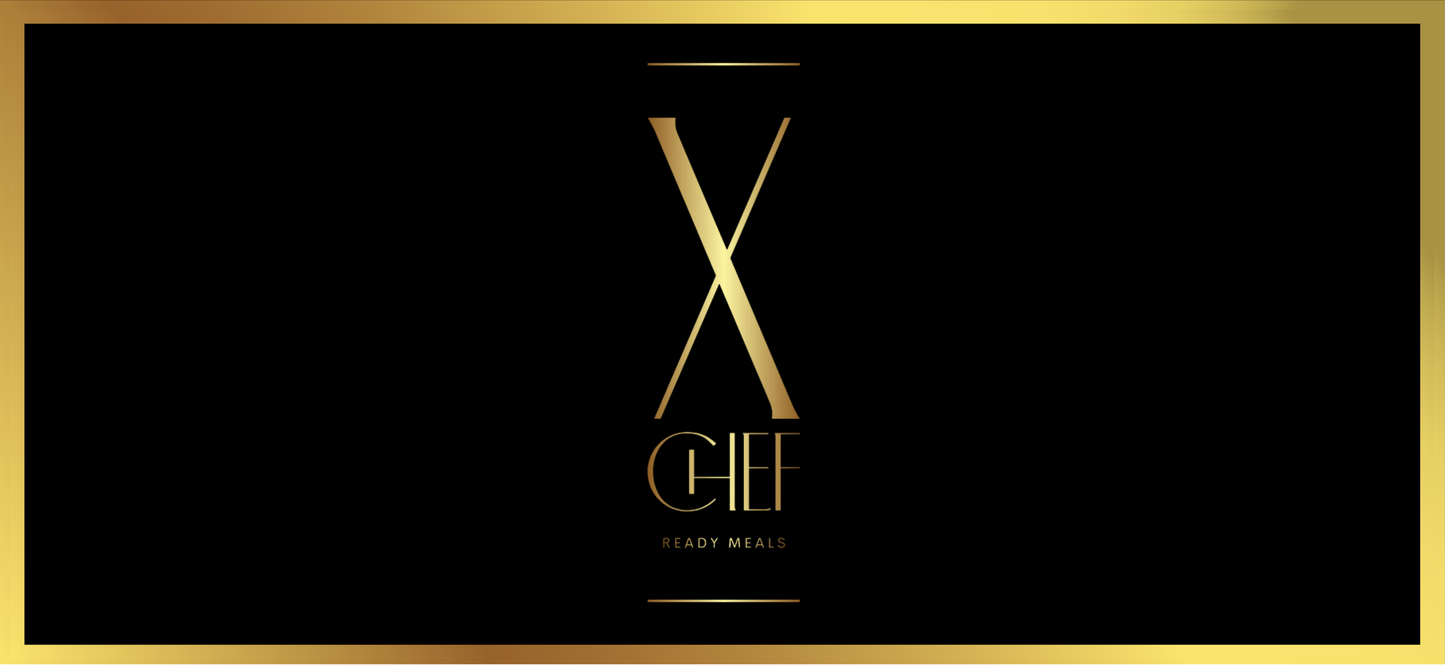 XCHEF E-Gift Card with elegant black background and gold X Chef logo design