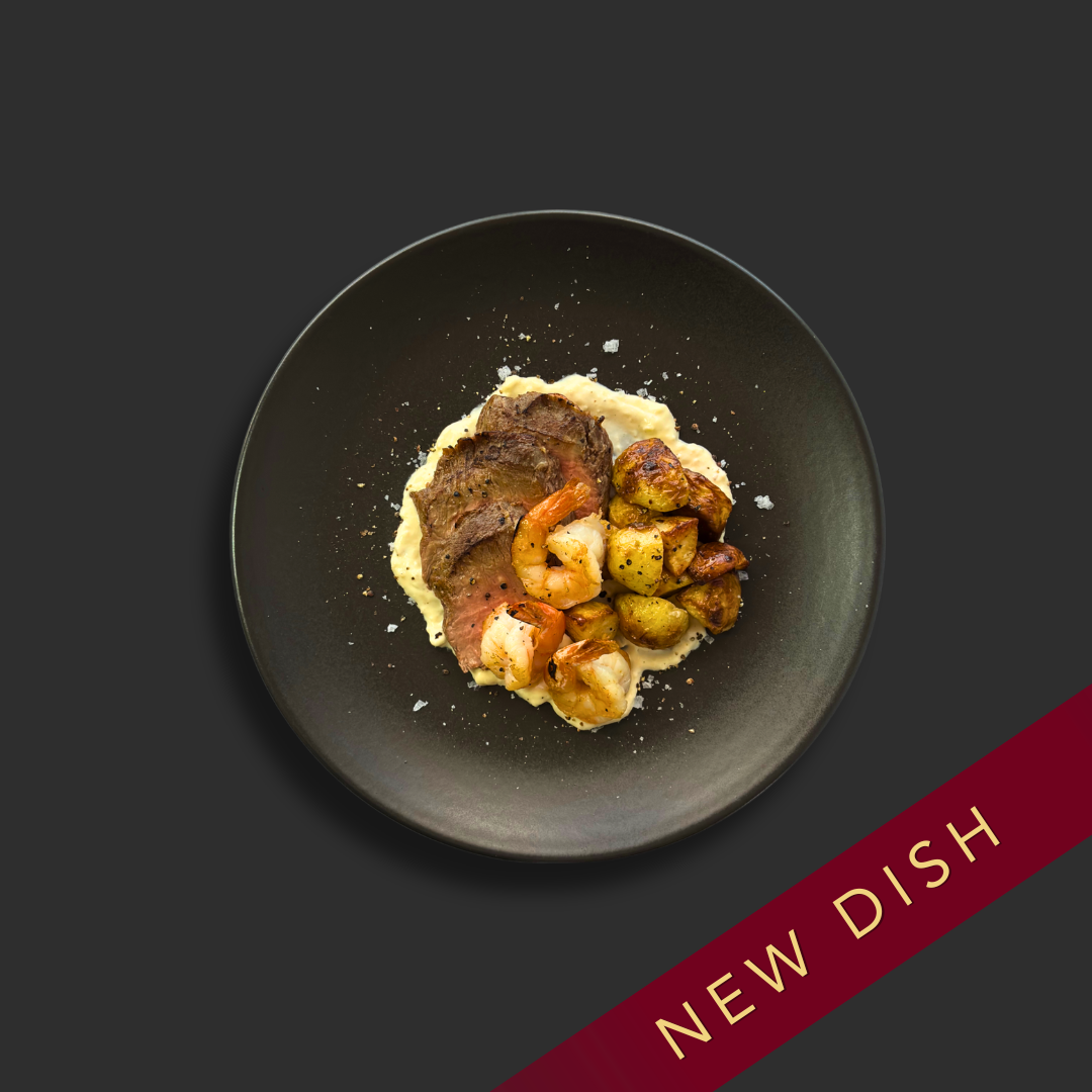 Beef Eye Fillet & Garlic Prawns