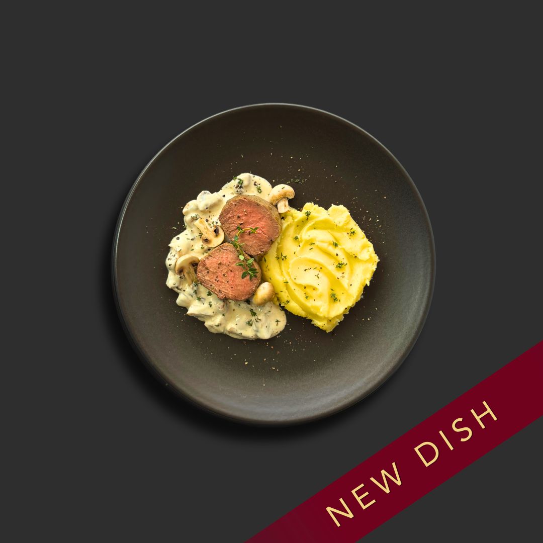Beef Fillet with Creamy Mushroom & Thyme Sauce