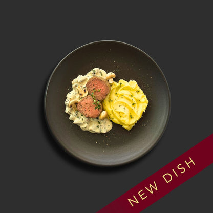 Beef Fillet with Creamy Mushroom & Thyme Sauce