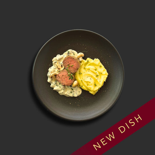 Beef Fillet with Creamy Mushroom & Thyme Sauce